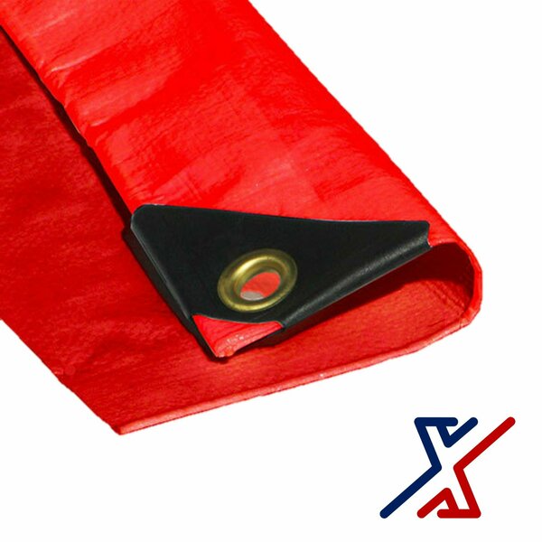 X1 Tools 20 ft x 18 ft Heavy Duty Tarp, Red, Polyethylene X1T-CAN-T10-RED-1820